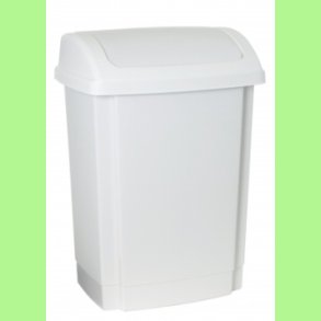 Affaldsspand Firkantet med vippel�g. 50 L Hvid