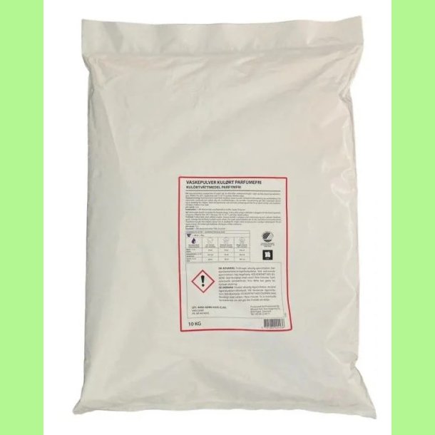 Svane Vaskepulver kul�rt uden parfume 10 kg.